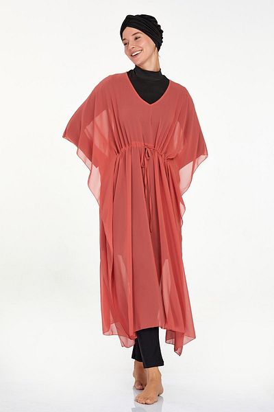 Remsa Mayo Cinnamon Color Single Pareo Kaftan - 6039 Model σε μαγιό