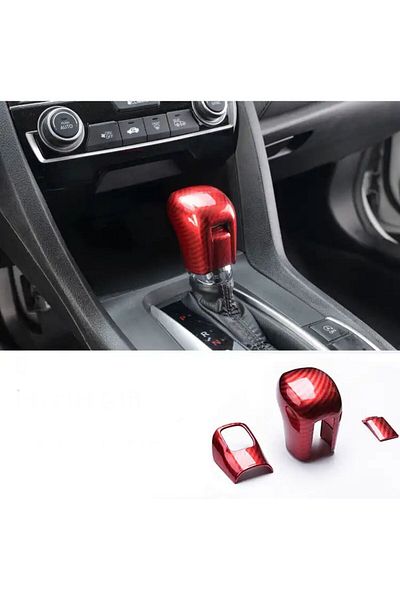 AYZ GARAGE Honda Civic Fc5 Carbon Red Gear Shift Cover Set of 3