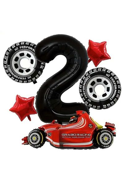 DÜVENCİ TİCARET Age Set - Foil Balloon with Race Car