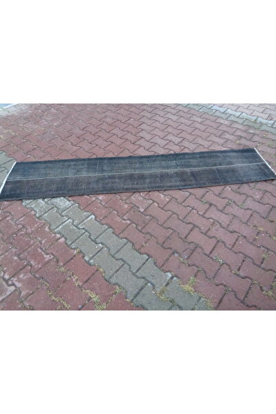 ŞAHMERDANOĞLU ŞAHMERDANOĞLU 56 x 256 Cm El Yapımı Koyu Renk Dar-Uzun Yolluk Halı Eskitme, Vintage AKU