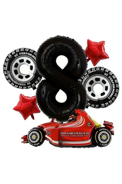 DÜVENCİ TİCARET Age Set - Foil Balloon with Race Car