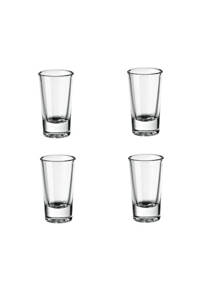 IKEA 4'lü Set Mini Shot Bardağı Hacim 25 ml İkea 4 Adet Likör Şat Bardağı Cam Bardak Yükseklik 7 cm