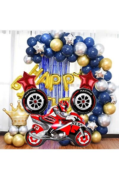 DÜVENCİ TİCARET YARIŞ TEMALI MOTOR FOLYO BALON ZİNCİR SET