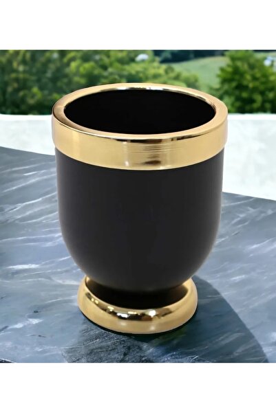 RUZGARCİCEK Rüzgar Yapay Çiçekçilik Siyah Gold Saksi