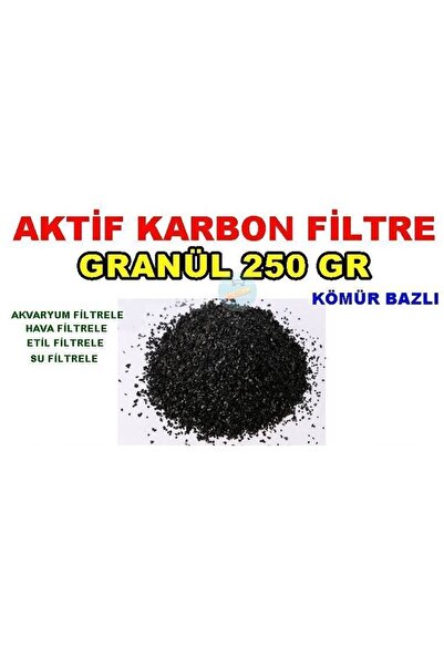 ARCAN Aktif Karbon Kömür Bazlı Filtre Malzemesi Granül 250 Gram Filitre Etil Su Hava Akvaryum Sıvılar