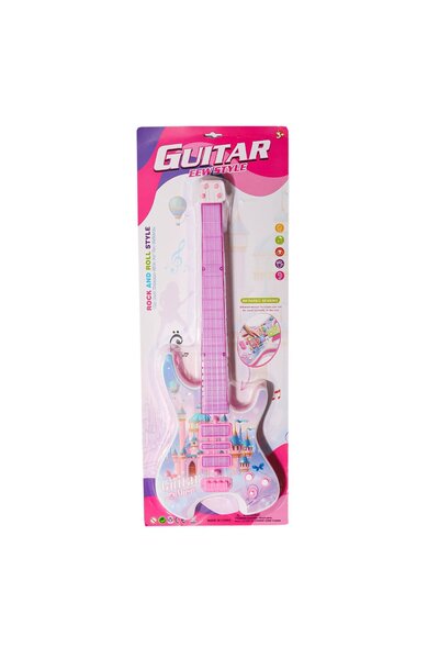 BYCEGU 30229 Pembe Renk Rock And Roll Müzikli Gitar Sesli Ve Işıklı Oyuncak R...