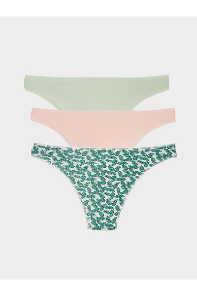 LC Waikiki LCW DREAM - Set de 3 chiloți bikini cu imprimeu roz