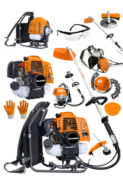 Dragro 4x4 2 Zamanlı Sırt Tipi Benzinli Motorlu Ot Çalı Tırpanı Çim Biçme Mak...