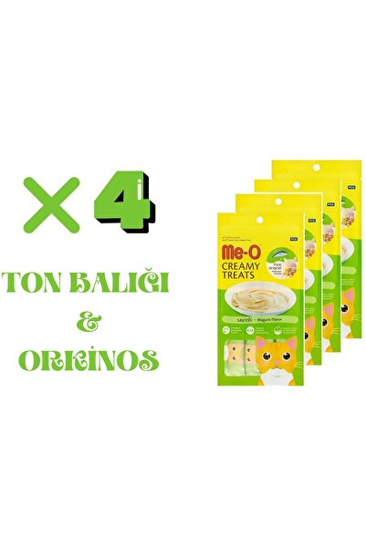 me-o Meo Creamy Treats Sıvı Kedi Ödül Maması 4 Lü Set Ton Balığı&orkinos 4x15...