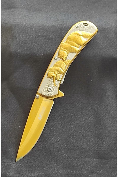 tekinhediyelik Mtech Çakı Bear Gold Ayı Motifli