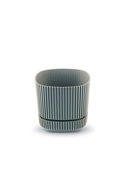 ToXA Pera Kare Saksı No1 0,6 Litre Su Yeşili 10,6cm Mini Boy Plastik Minik Ka...