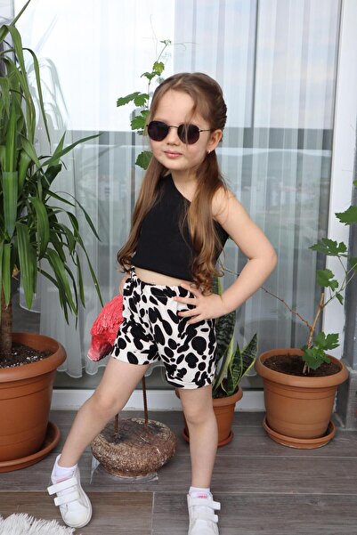 Süslüm Kids Dalmatian Shorts Crop Set