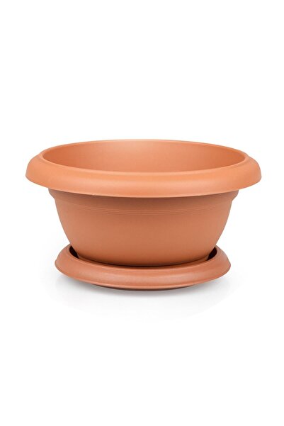 ToXA Menekşe Saksı 1 Litre Kahverengi No2 Tabaklı Plastik Villa Menekşe Saksı...