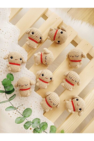 ilmekhobievi Amigurumi Sevimli Köpek Anahtarlık-Oyuncak Organic 6cm (1 Adet) ...