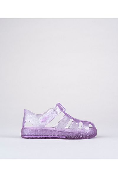IGOR S10265 - Transparent Purple Glitter Sandals for Kids