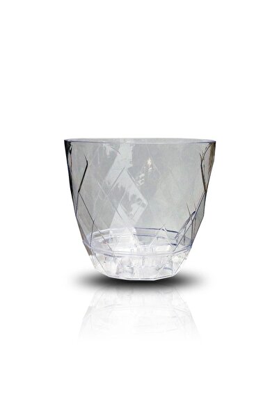 ToXA 0.65 litre Ø11,6x10,2 cm Orkide Saksısı Baklava Desenli Plastik Kristal ...