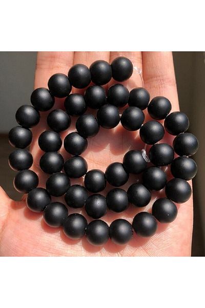 eHediyecim Onyx - Ματ Sphere Cut Φυσική Πέτρα - 8 mm - 20 Τεμάχια