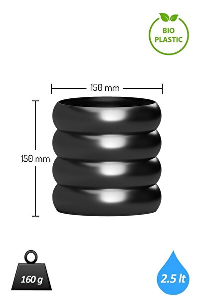ToXA Blum Saksı No3 Tabaklı Drenajlı Bioplastik 2.5 Litre