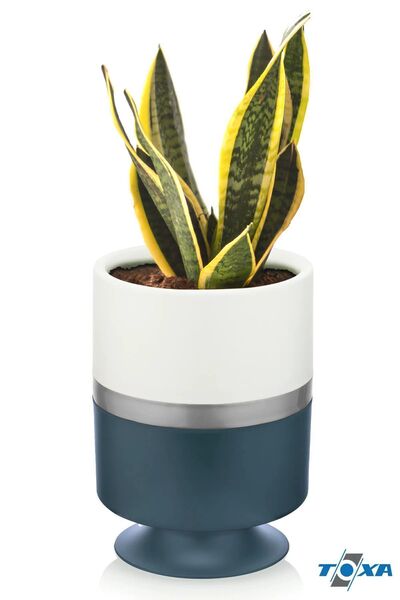 ToXA Süzgeçli Drenajlı 1.6 Litre Ayaklı Kordon Dik Saksı Plastik Çiçek Saksıs...