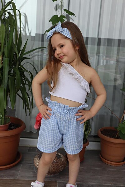 Süslüm Kids Set crop pantaloni scurți Pitikare albastru