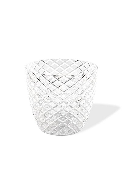 ToXA 1,6 Litre Kesme Orkide Saksısı Kristal Şeffaf Plastik Saksı No2 Ø15x13cm