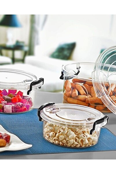 ToXA Bonny Box 4-Piece Round Set Lockable Bpa-Free Plastic Food Storage Container Set with Lid