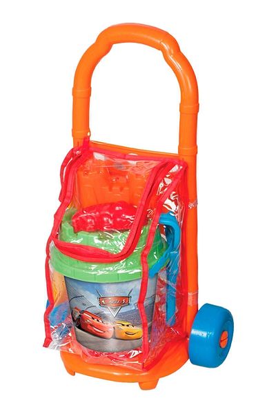 ToXA Cars Beach Bucket Pull Pull Set Wheel Cart Marine Sand Rake Shovel Mold Strainer Trolley Set 01694