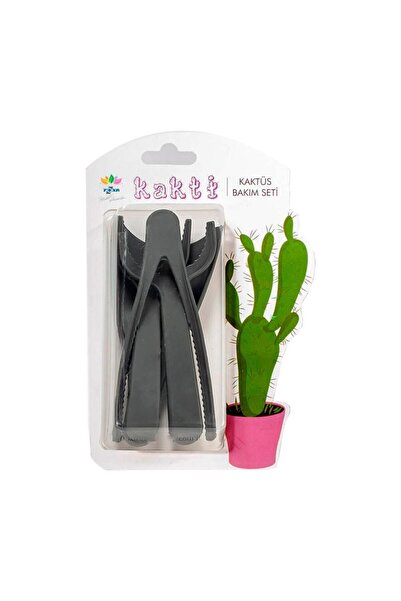 ToXA Kakti 4 Parça Minik Antrasit Plastik Kaktüs Dikim Bakım Seti Kürek Maşa ...