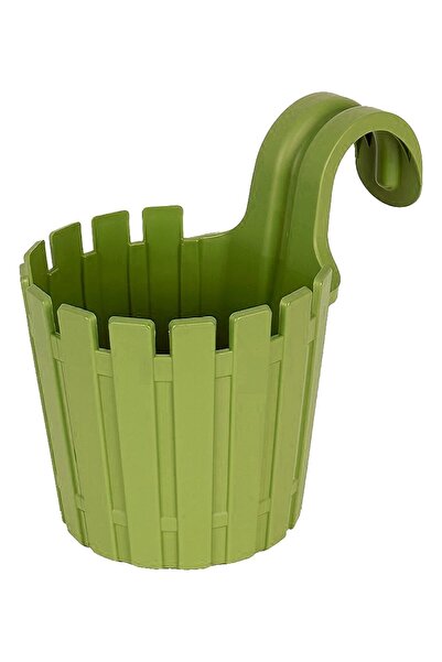 ToXA Akasya Tekli Kolay Askı 1,5 Litre Yosun Yeşili Askılı Balkon Küpeşte Sak...