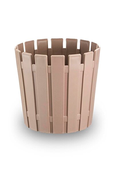 ToXA Akasya Pastel Saksı 8,5 Litre Kahve 27cm Plastik Drenaj Izgaralı Bitki Çiçek Saksısı