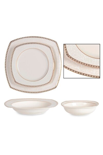 İpek Porselen 24 Parça 6 Kişilik Yemek Takımı(17445)