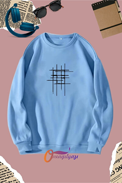 oneagılyazı Hastag Baskılı Kadın Sweatshirt