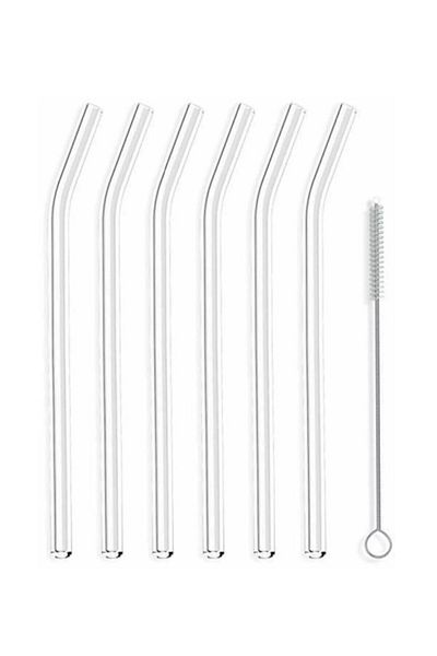GÜNCEV Set of 6 Curved Glass Pipettes & Cleaning Brush