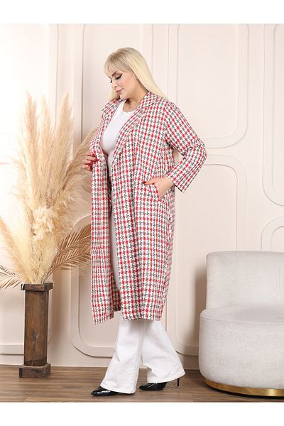 LİKRA Șapcă din tweed tricotată de mărime mare, cu curea și buzunare
