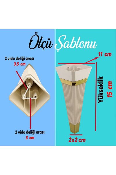 Badem10 Set Alcazar de 6 - Unitate TV, Fotoliu și Suport Canapea, Picioare Crem de 15 Cm, Bolt M8