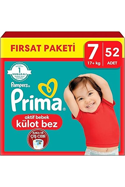 Prima Bebek Bezi Külot Bez 7 Numara 52 Adet Fırsat Paketi 52Adet