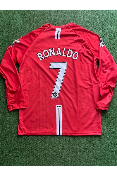Lion Spor Ronaldo 2008 Manchesterunited Κόκκινο Χρώμα Μακρυμάνικο Nostalgia Jersey