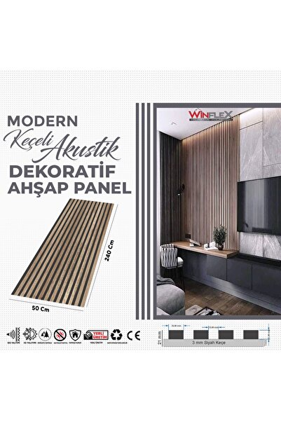 WİNFLEX KEÇELİ DEKORATİF AKUSTİK AHŞAP PANEL – ALASKA (60X240CM)