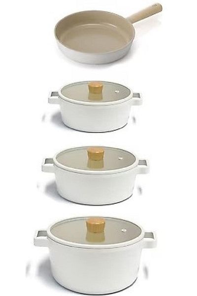 NEOFLAM Fika 7 Piece Aluminum Casting Pot and Pan Set with Lid 18t22t24t26