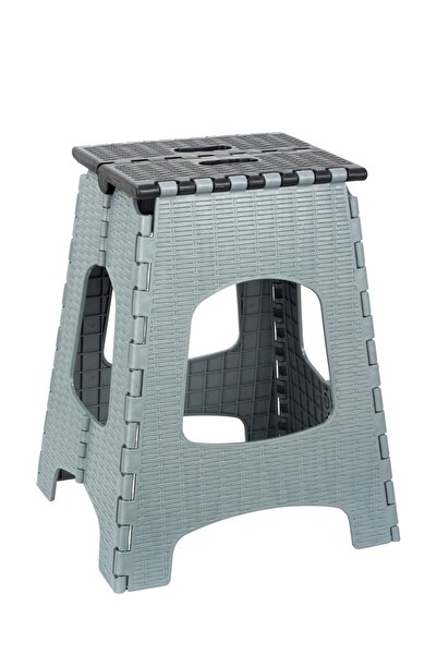 LeesHome Taşınabilir Katlanır Tabure Büyük Boy Sandalye 2 Adet Gri