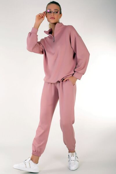 Dreamlike Özel Tasarım Yakası Uzun Fermuarlı Rahat Ve Sportif Jogging Takım
