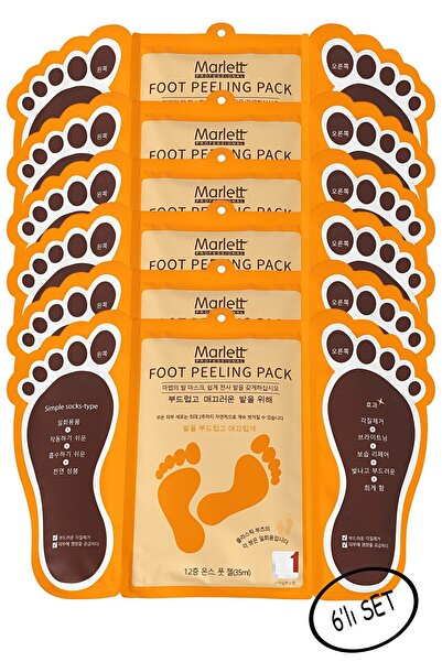 Marlett Foot Peeling Pack - Professıonal Çorap Tipi Ayak Peeling Maskesi 6'lı Set