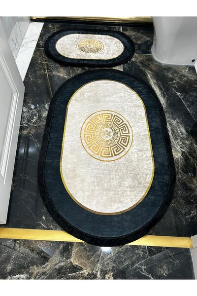 THEMODERNHANE Αντιολισθητική βάση που πλένεται στο πλυντήριο Μαύρο σετ μπάνιο...