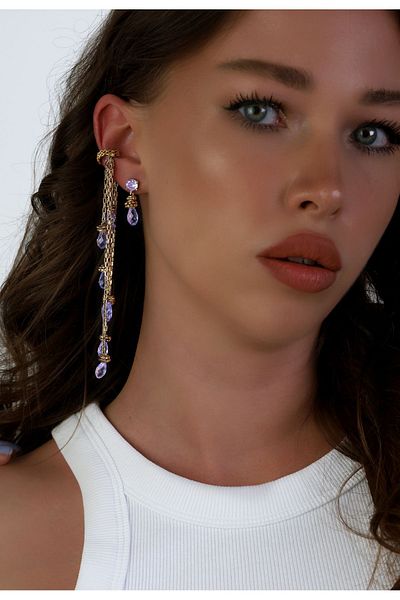 Bayemeyc VIOLET DROP EARRINGS