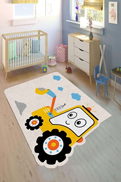 Dally Home Dijital Baskılı Kaymaz Taban Yıkanabilir Kepce Desenli Renkli Çocu...