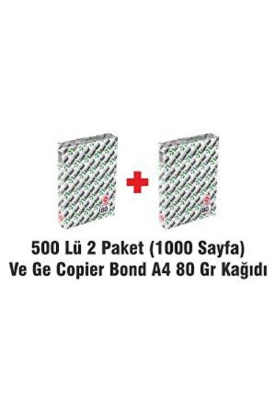 Copier bond A4 80 Gr 500 Yaprak Fotokopi Kağıdı 2'li Paket