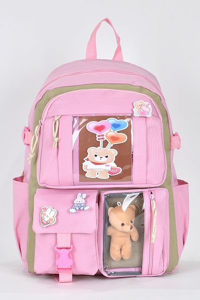 ELATAE Unisex Orthopedic Primary School Korean Model Backpack - Multi-Compartment, Luxury Fabric 1480