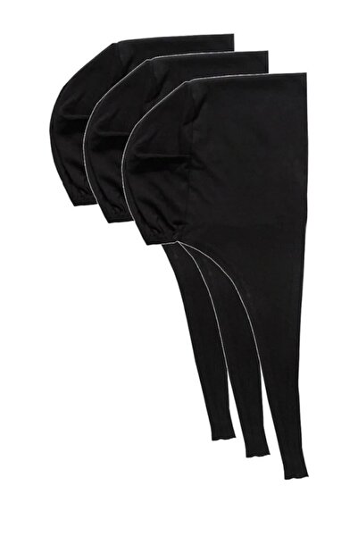 BEYAZ DÜŞ Dikişsiz Çift Kat 3 Adet Tesettür Bone