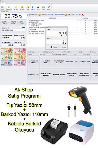 PazarTimi Barkod Satış Sistemi & Market Programı & Fiş Yazıcı & Barkod Yazıcı...