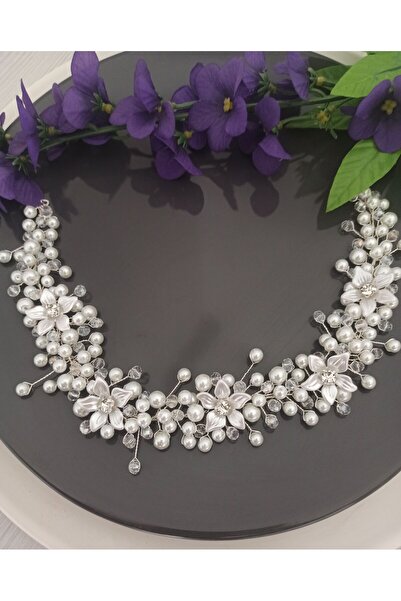 YÜSRAKSESUAR Νυφικό στέμμα με πέρλες, στέμμα με λουλούδια, κρυστάλλινο στέμμα